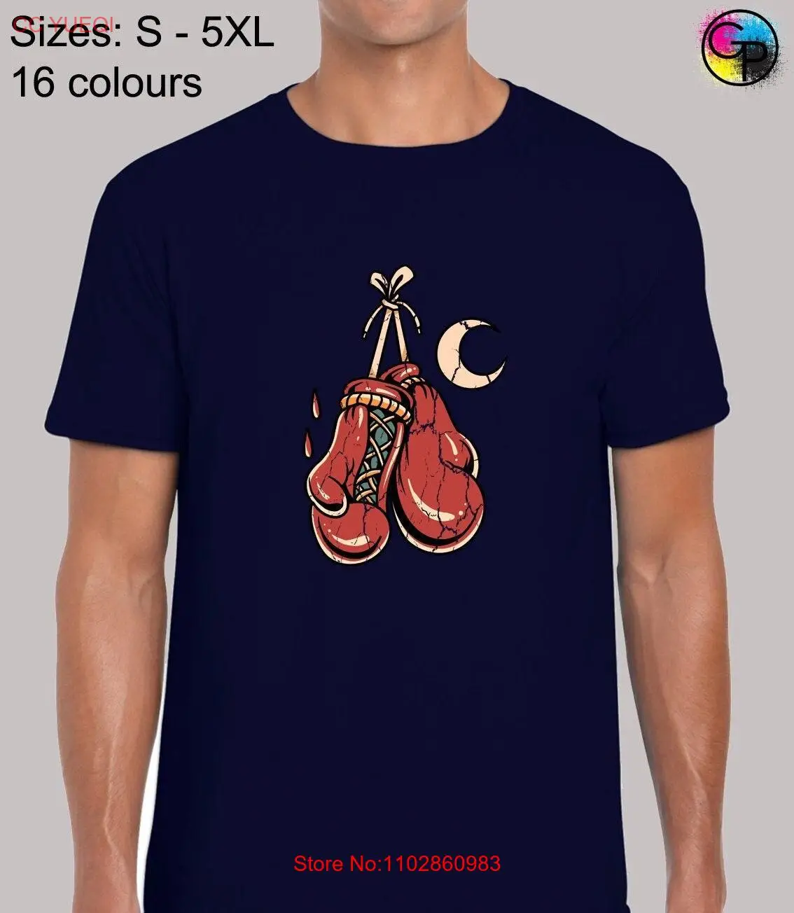 Боксерские перчатки луна мужская футболка унисекс забавная новинка крутой