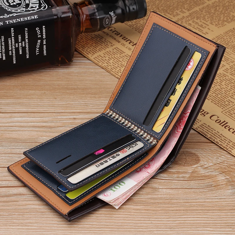 New Fashion Men's Leather Wallet Short Male Purses Currency Credit Card Holder Men's Wallet Money Bag Gift for Men