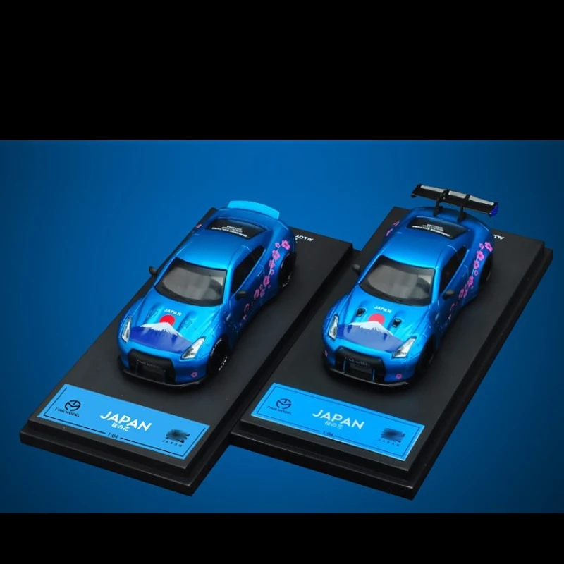 

TM TIME Cherry Blossom Edition 1:64 LB Nissan GTR R35 Wide Body Modified Edition Alloy Car Model Collection Ornament Gift
