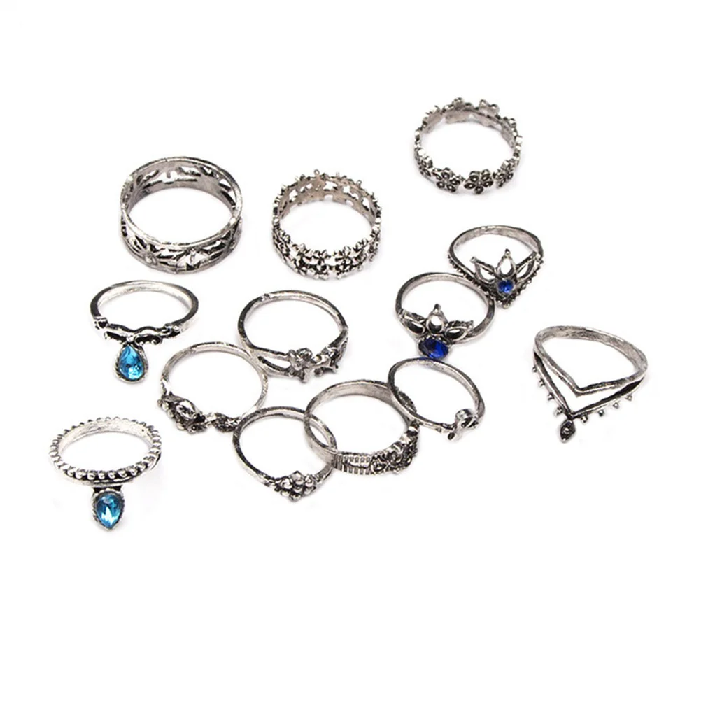 

13 Pcs Ladies Rings Women Rings Finger Rings The Flowers Knuckle Rings Women Finger Rings Women Finger Rings Knuckle Rings Miss