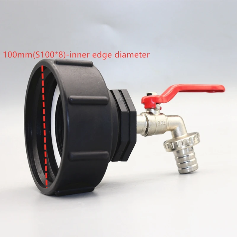 IBC Outlet Faucet 3/4 Inch Adapter S100x8 Brass Ball Valve Rain Barrel Tank Accessories