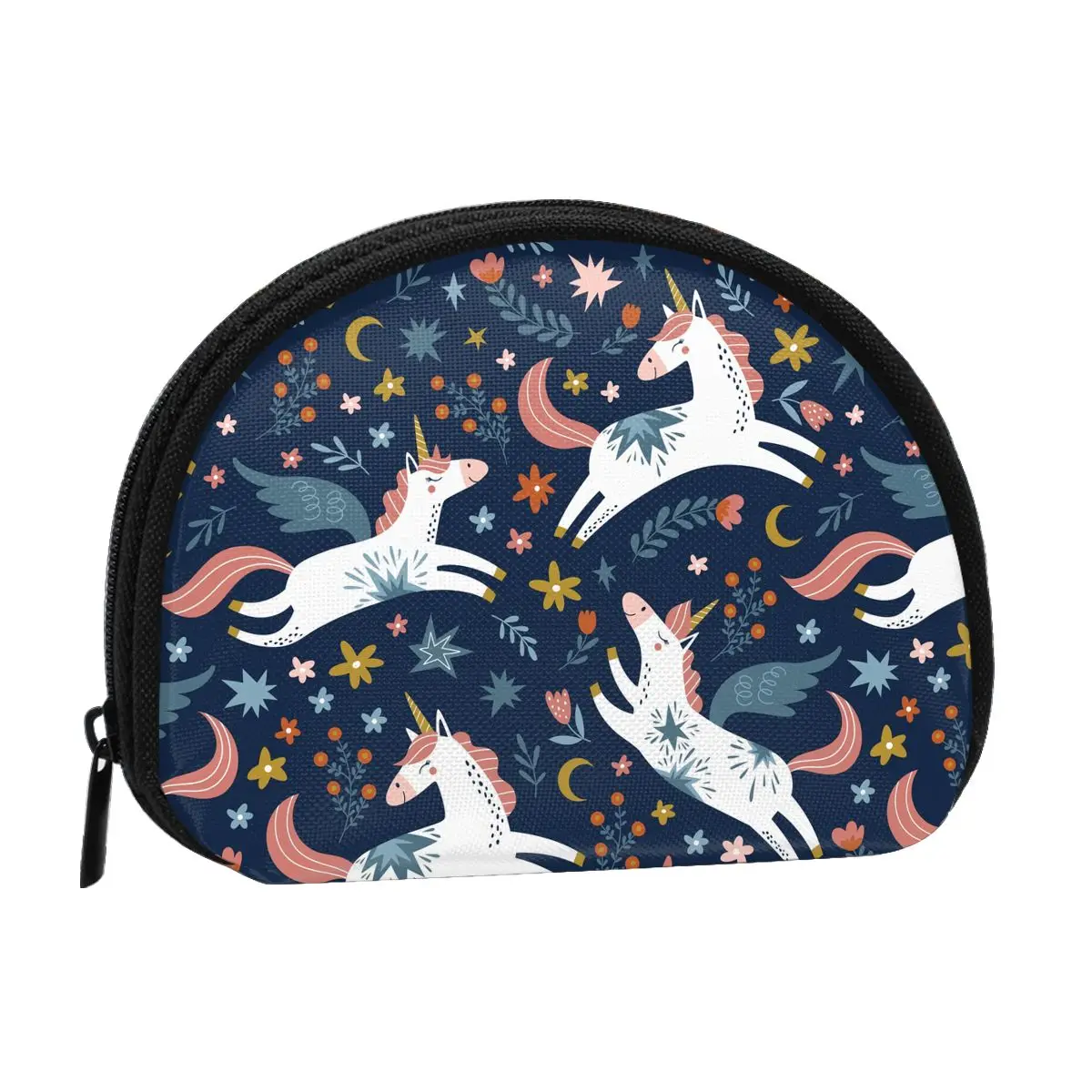 

Unicorns 3D Printing Coin Purse Ladies Shopping Portable Silver Coin Bag Travel Mini Credit Card ID Card Bag Gift