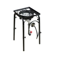 square heavy duty single burner outdoor stove propane gas cooker with adjustable 20psi regulator