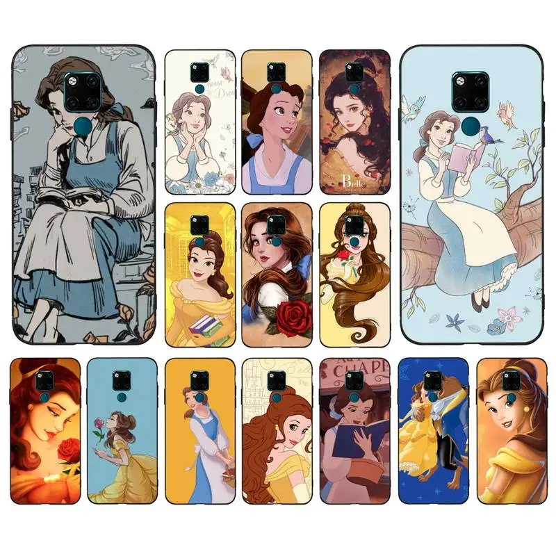 

Disney Belle Princess Phone Case for Huawei Mate 20 10 9 40 30 lite pro X Nova 2 3i 7se