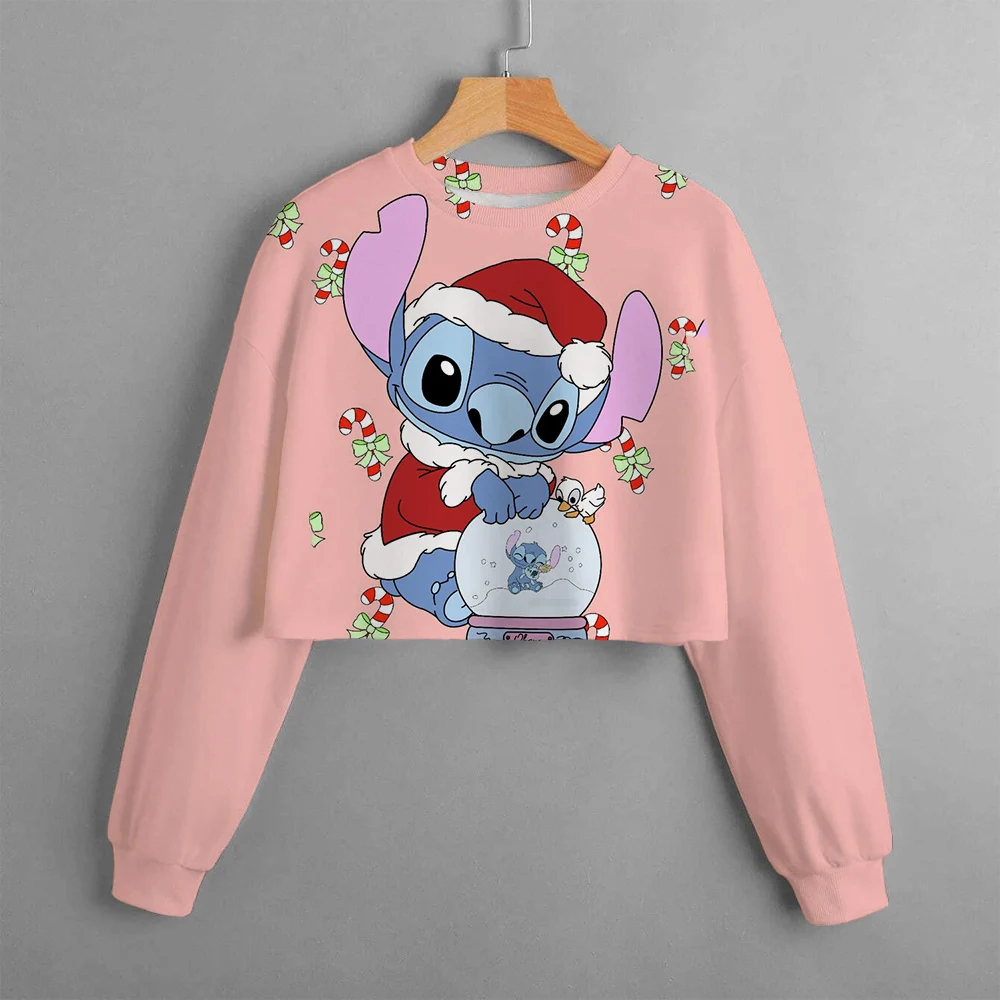 Christmas Knitted Girls' Sweatshirt Y2k Printed Long Sleeve Seam Loose Casual Round Neck Hoodie Top Costume