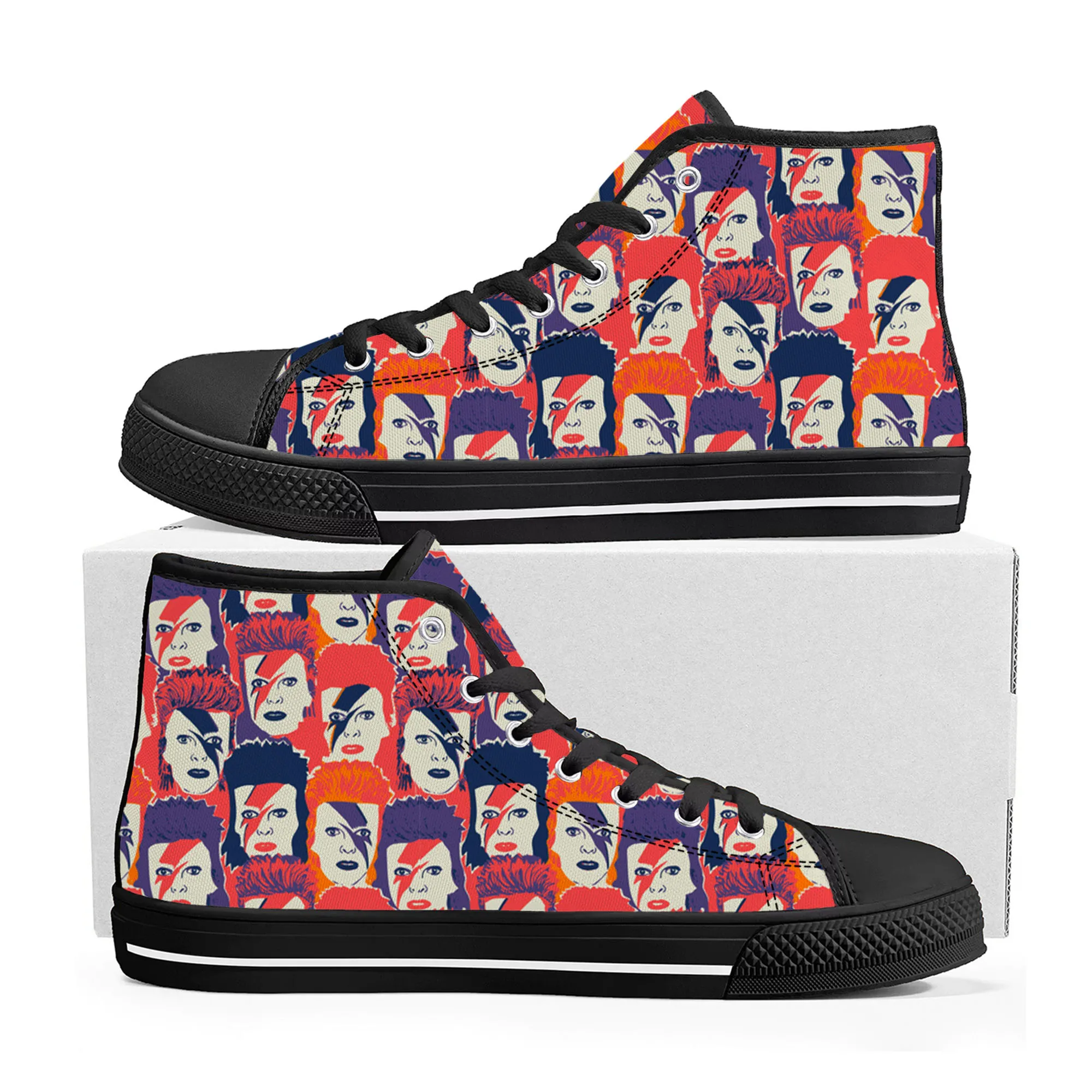 Mens Womens Teenager High Quality Bowie Canvas Sneaker Casual Couple Shoes Custom Shoe