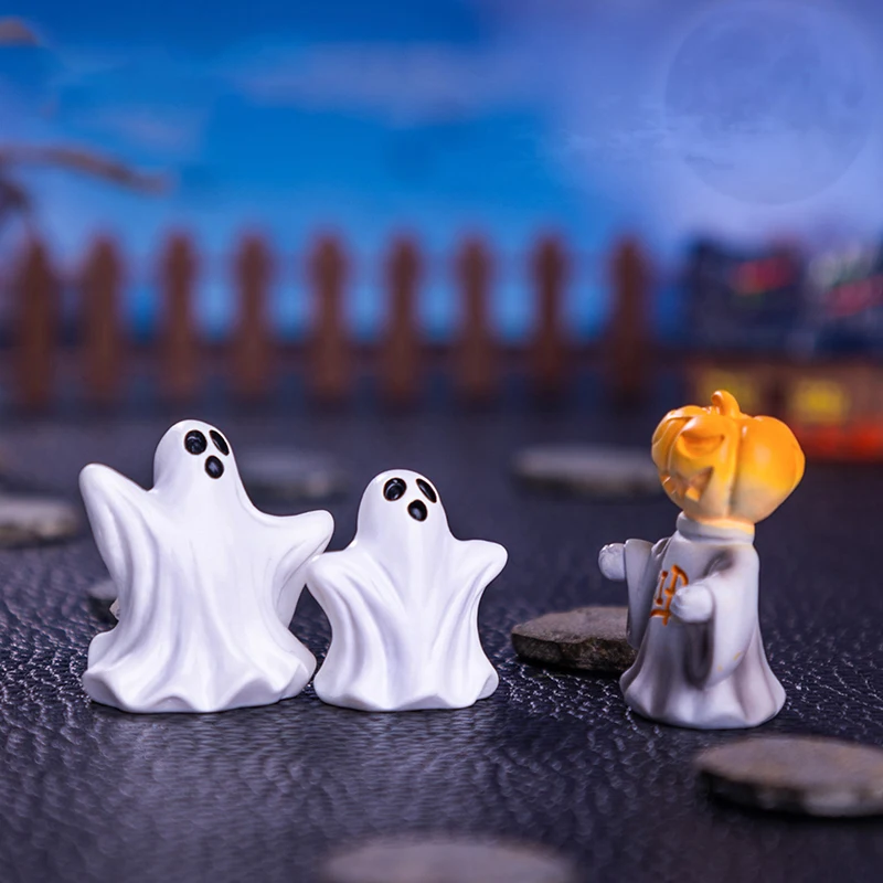 Мини-фигурка тыквы и призрака из смолы |