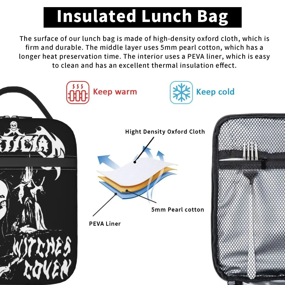 Термоизолированные ланч-пакеты Mortician Rock с металлической лентой для работы