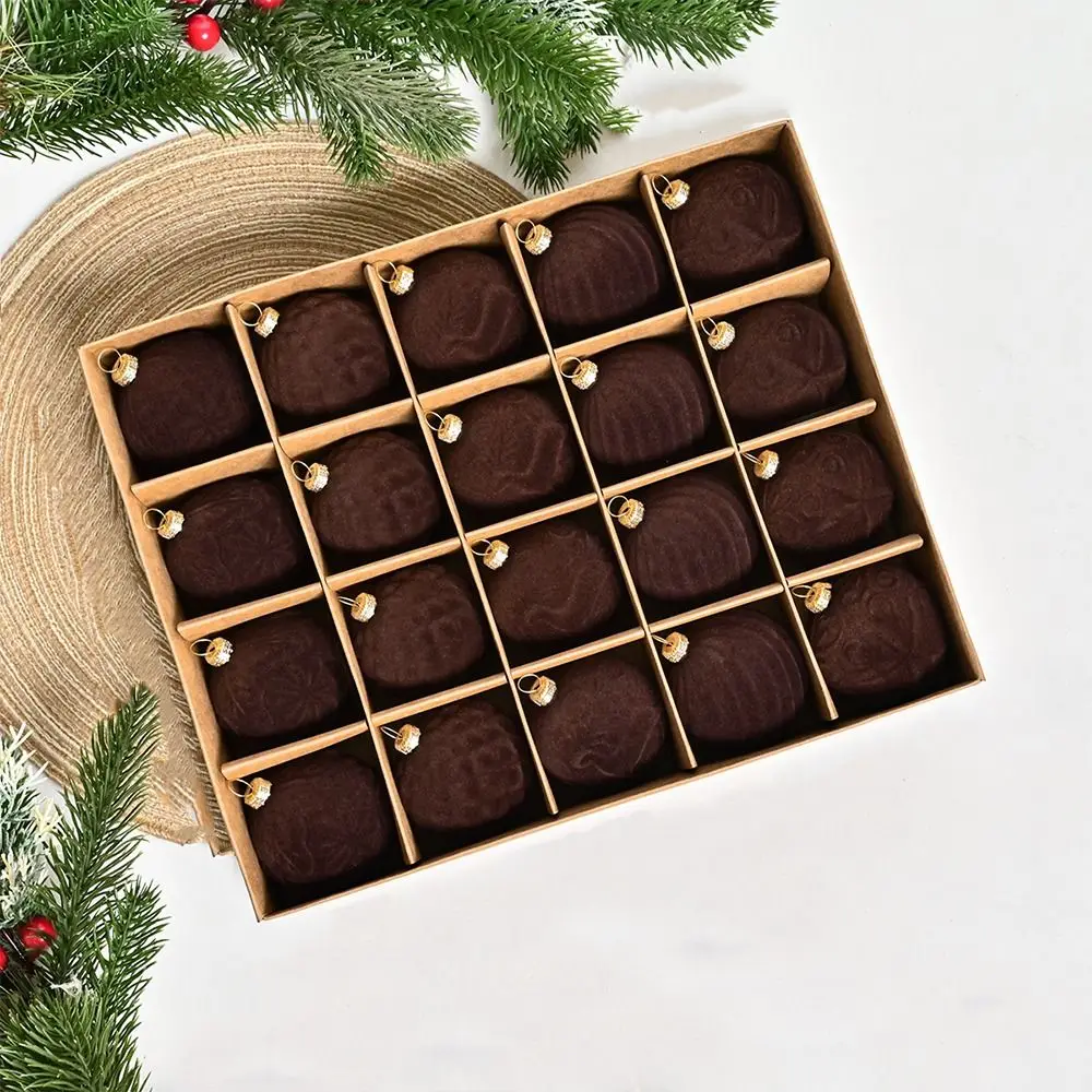 20 шт. 6 см флокированный рождественский шар подвеска небьющиеся бархатные