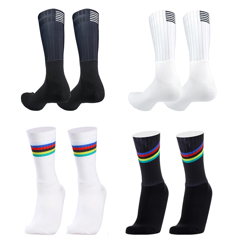 

New Summer Breathable Cycling Socks Men Anti Slip Seamless Aero Bike Wearproof Road Calcetines Ciclismo