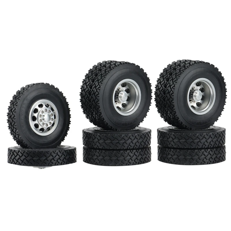 

6PCS Metal Front & Rear Wheel Hub Complete Set For 1/14 Tamiya RC Trailer Tractor Truck Car