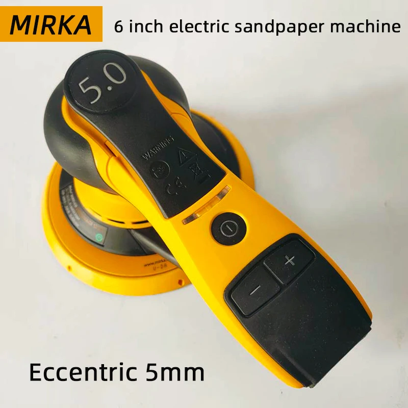 Mirka MID62520CAUS Direct Electric Random Orbital Sander6Inch Dry Grinding Locomotive Paint Polishing And Grinding Yellow Black