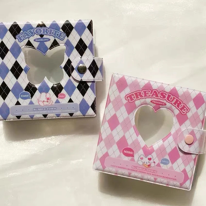 

Kawaii Bling pink 1/2/3 inch 3 Ring 20 Sheets Kpop Photocards Binder Collect Book Idol Photo Organizer School Stationery