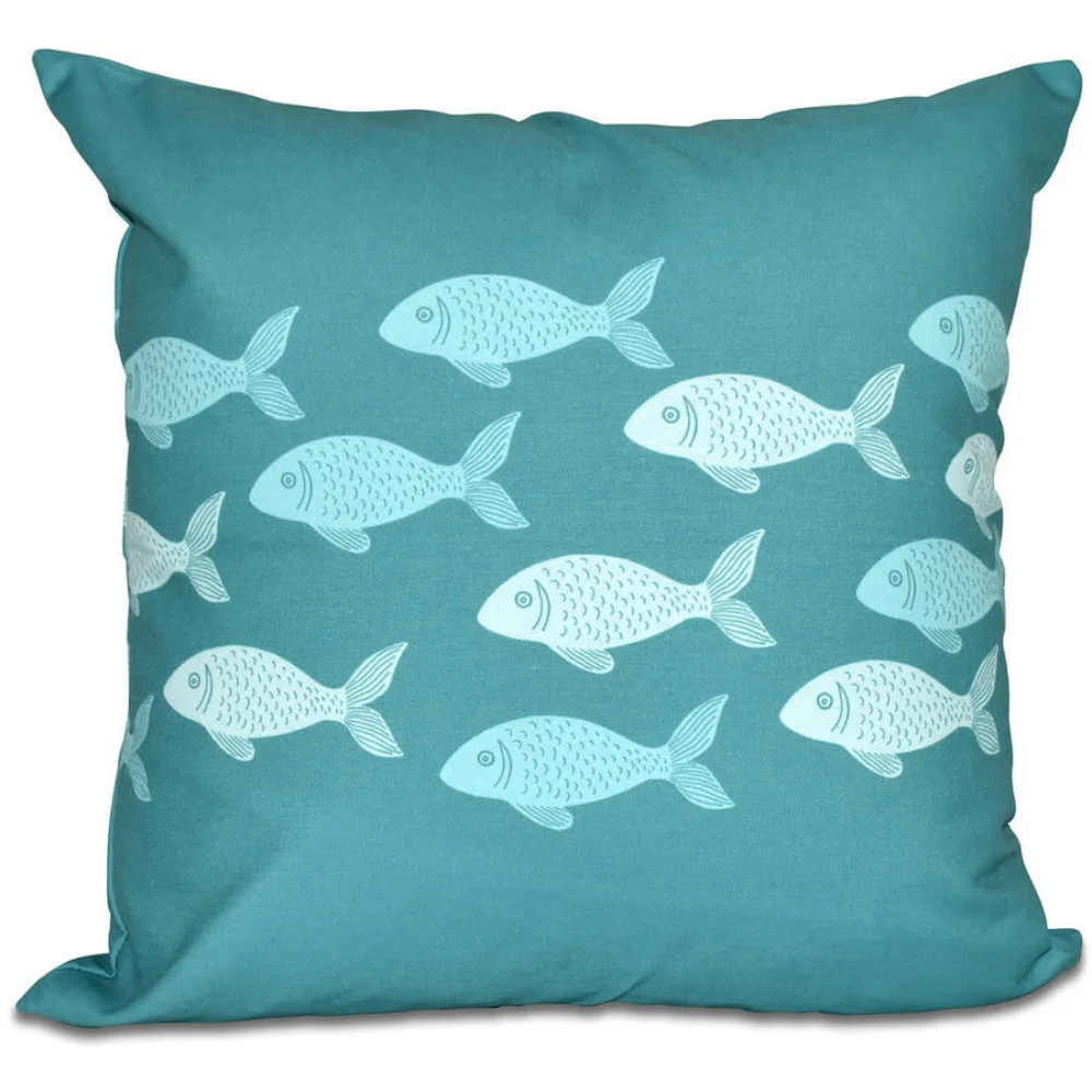 

Simply Daisy 16" X 16" Fish Line Animal Print Outdoor Pillow, Green