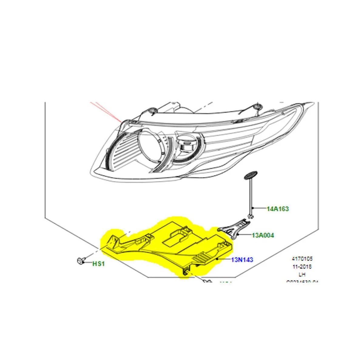 

1 пара монтажных кронштейнов для автомобильных фар Land Rover Range Rover Evoque 2010-2018 LR025744 LR044484