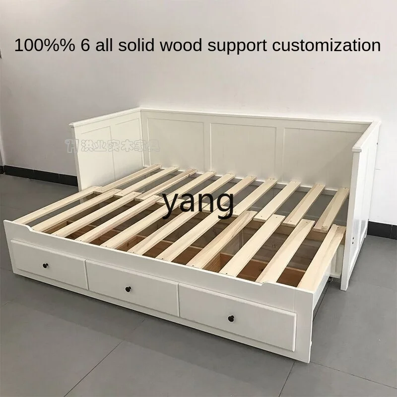 Многофункциональный диван-кровать из массива дерева простой выдвижной