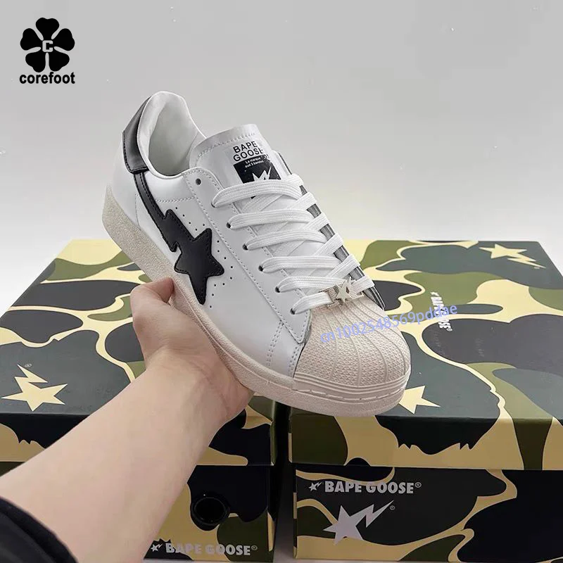 

Кроссовки Bape Goose Bapesta Max для мужчин и женщин, спортивные небольшие кеды с ракушками носков, изголовья кровати, SK8, повседневная обувь, белый цв...