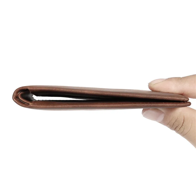 

Retro PU Wallet Card Case To My Grandson Slim Men Leather Rfid Blocking Minimalist Card Front Pocket Bifold Custom In Gift Box