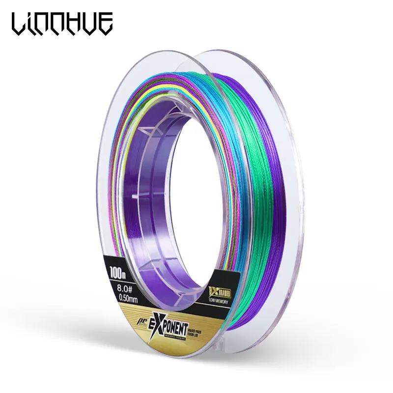 

LINNHU New Multicolor W8 W4 PE Braided Fishing Line 100m 150m 4/8 strands Japan Multifilament Power PE Line 0.4/0.6/0.8/5/6/8