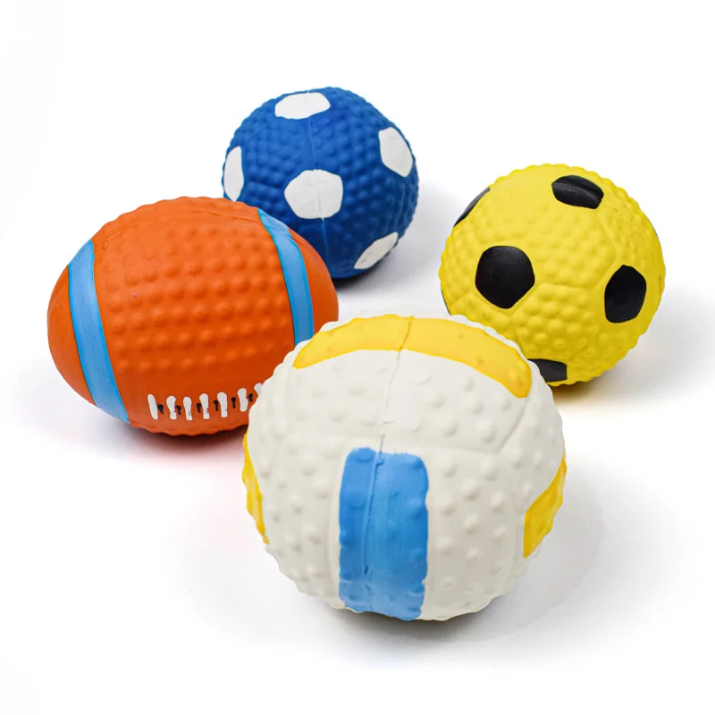 

Latex pet toys High elastic cotton filled latex football playing toys Pet dog toys