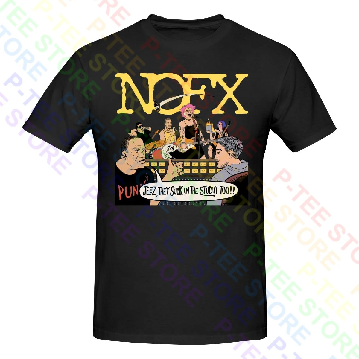 Футболка Nofx Jeez, с надписью «хи в студии»