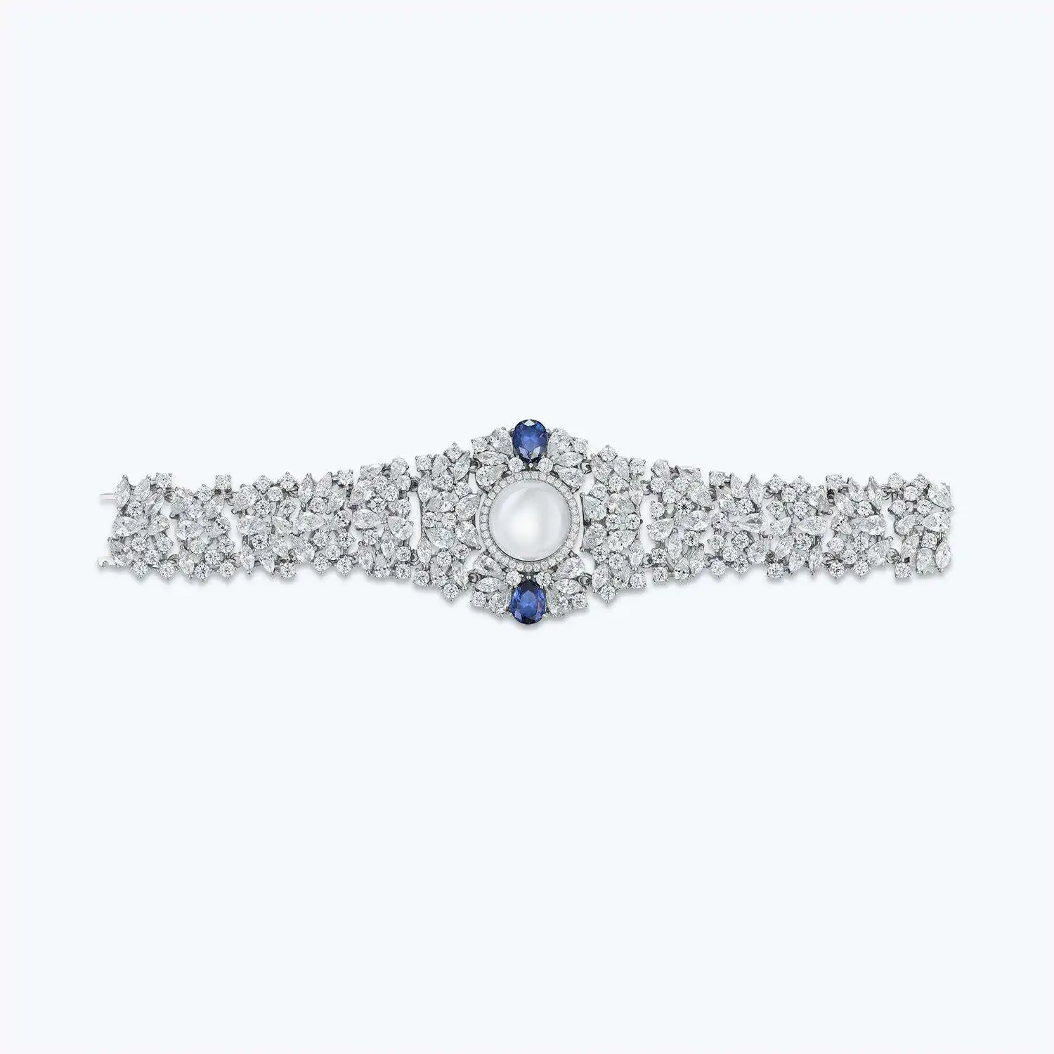 WUIHA Винтаж 100% стерлингового серебра 925 пробы лабораторный сапфир жемчуг