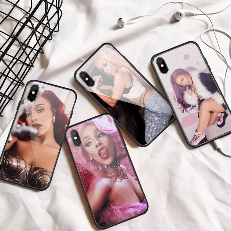 

doja cat singer Phone Case Tempered glass For iphone 11 12 13 PRO MAX mini 6 7 8 plus X XS XR