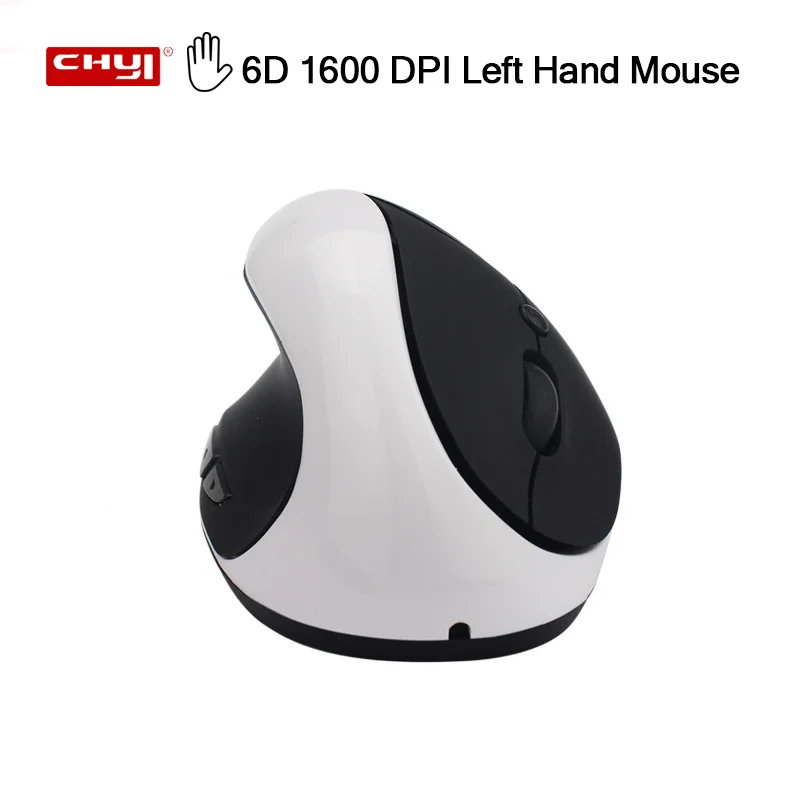 

6D 1600 DPI Left Hand Vertical Mouse 2.4GHz USB Wireless Mause Matte Ergonomical Wrist-care Mice for PC Laptop Office Use