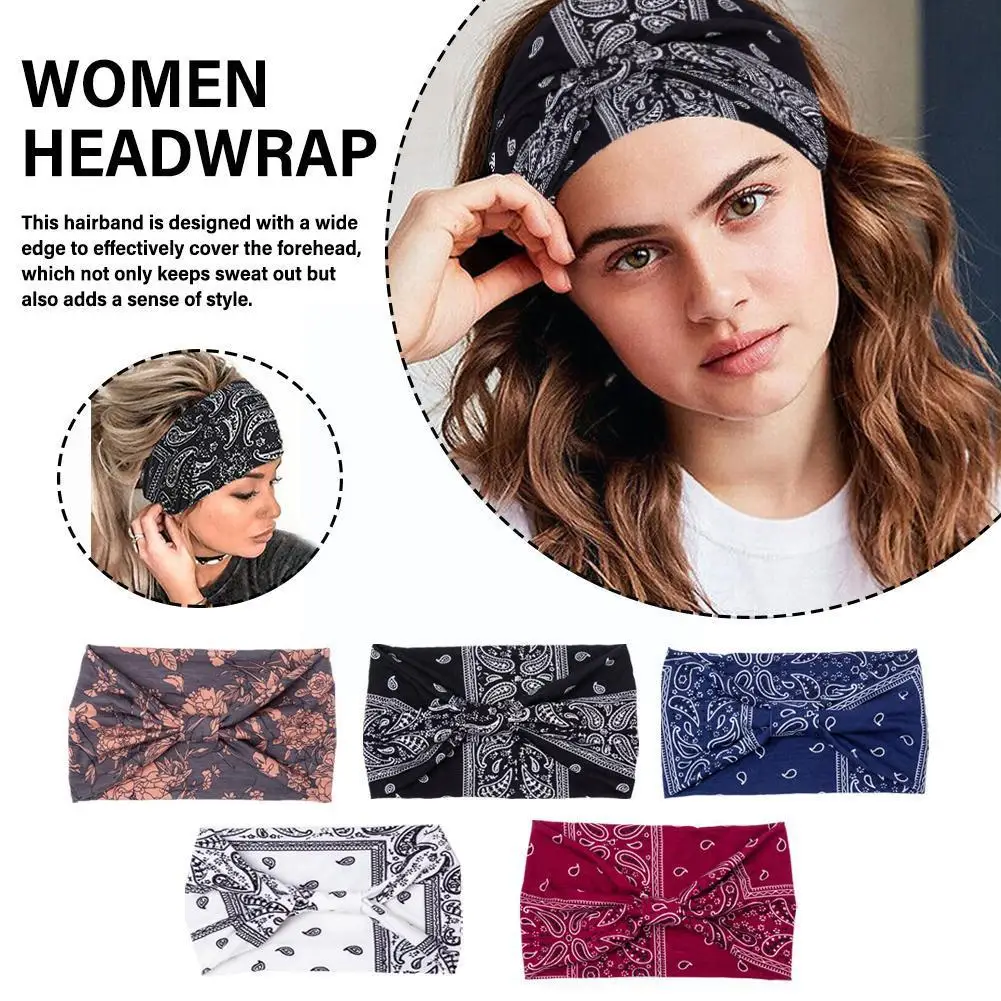 

Women Headwrap Cotton Stretch Headbands Elastic Hair Turban Hairbands Bandage Sweat Hair Ribbons Bands Headwear Sports Band L8J7
