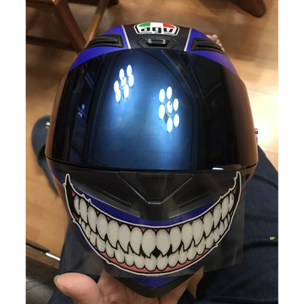 

Motorcycle Helmet Sticker Teeth Waterproof Decals Universal Motocross Accessories For Motorcycle Helmet Rider 2022