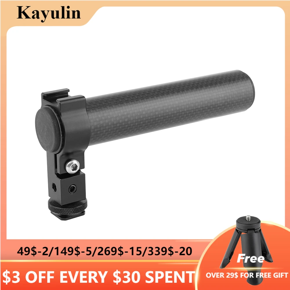 

Kayulin DSLR Shoe Compatible Top Handle Carbon Fiber Made Hand Grip For DSLR Camera Cage Kit