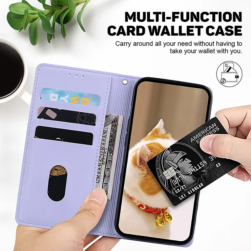 Cute Kitten Anti Theft Brush Flip Leather Case For Tecno Spark 7 8 10 20 Pro Plus 4G 10C 20c 8C G0 2024 Magnetic Wallet Shell