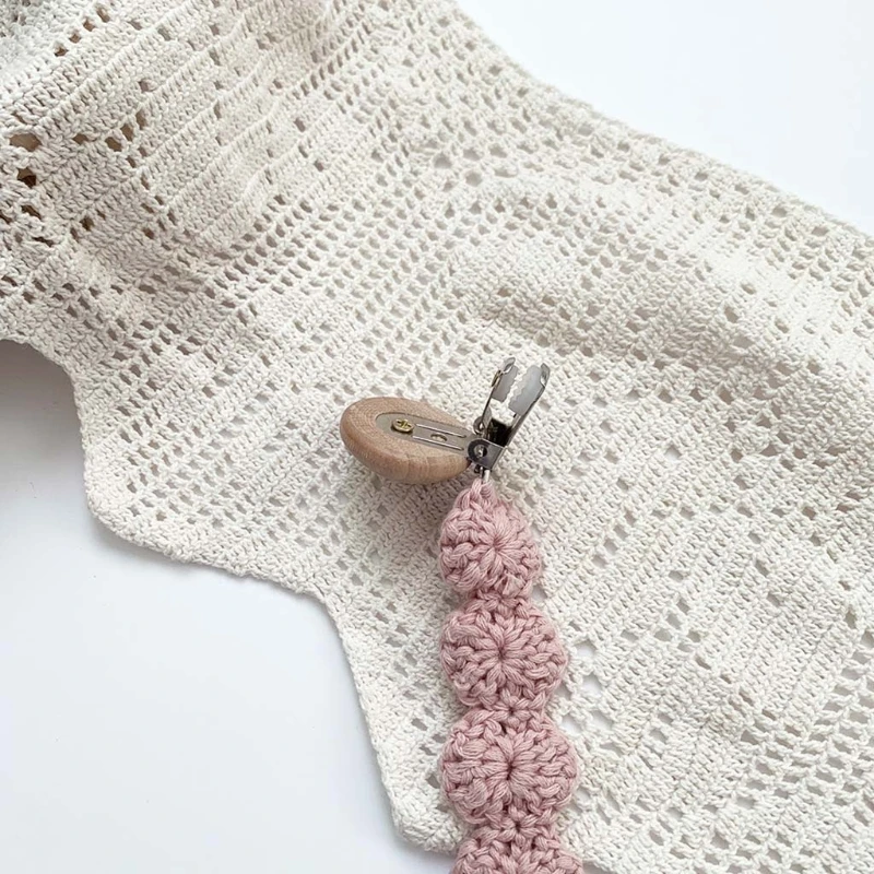 Baby Teething Soother Clip Crochet Pacifier Chain Cotton Woven DIY Dummy Nipple Holder Leash Strap Shower Gifts 54DA