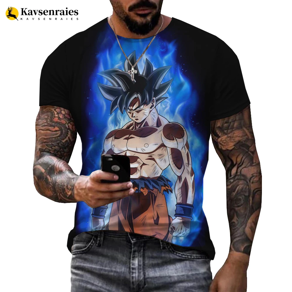 

Футболка мужская с 3D-принтом японского аниме Гоку, Модный повседневный топ с коротким рукавом в стиле хип-хоп, уличная одежда в стиле Харадз...