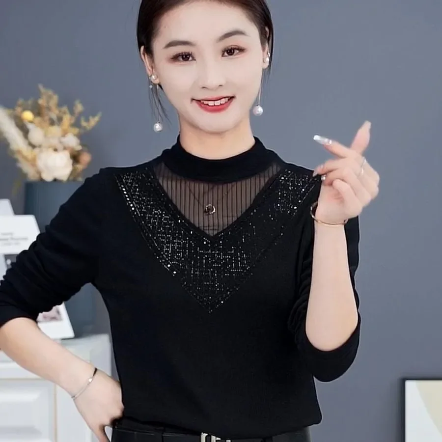 Новый стильный женский топ-поло с воротником до половины/черепахи базовый слой