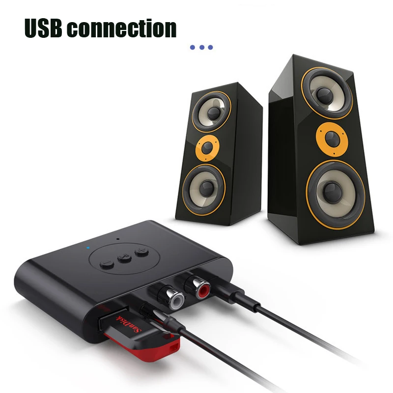 

Bluetooth Music Receiver Car Hands B21 NFC Free Support USB Flash Drive Playback Dual Output One Tow Two Audio Receiver 3.5 AUX