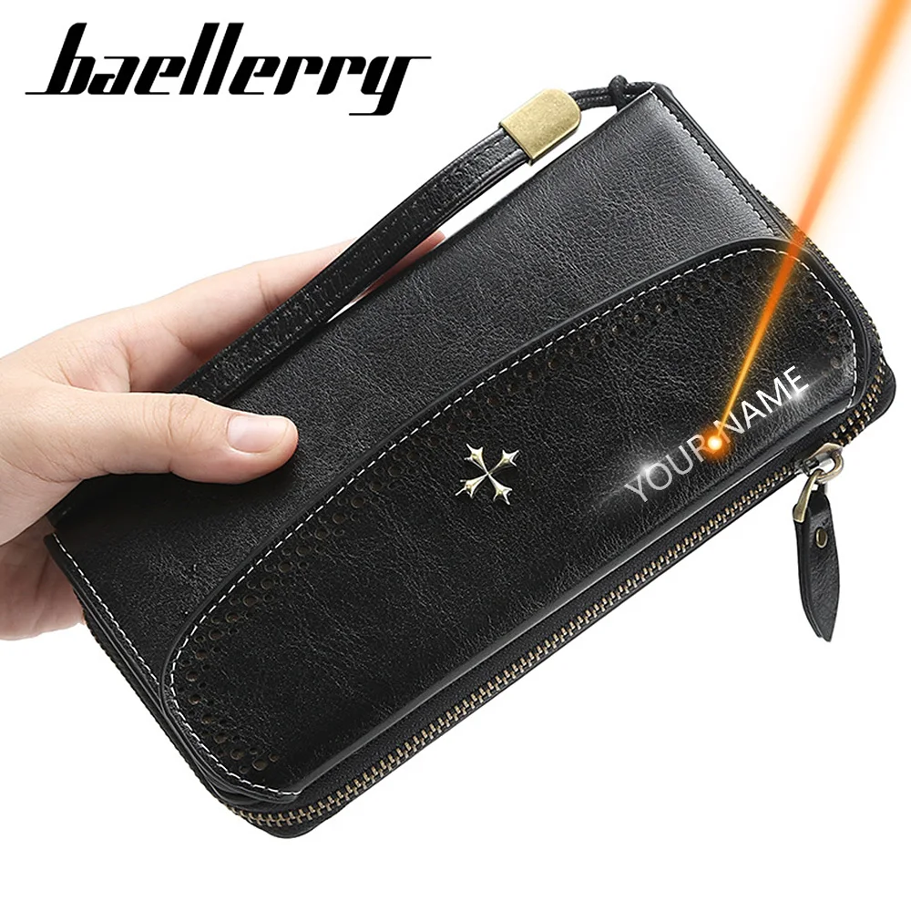 

2020 Long Women Wallets Name Engraving Fashion Top Quality PU Leather Card Holder Female Purse Zipper Big Brand Wallet For Women