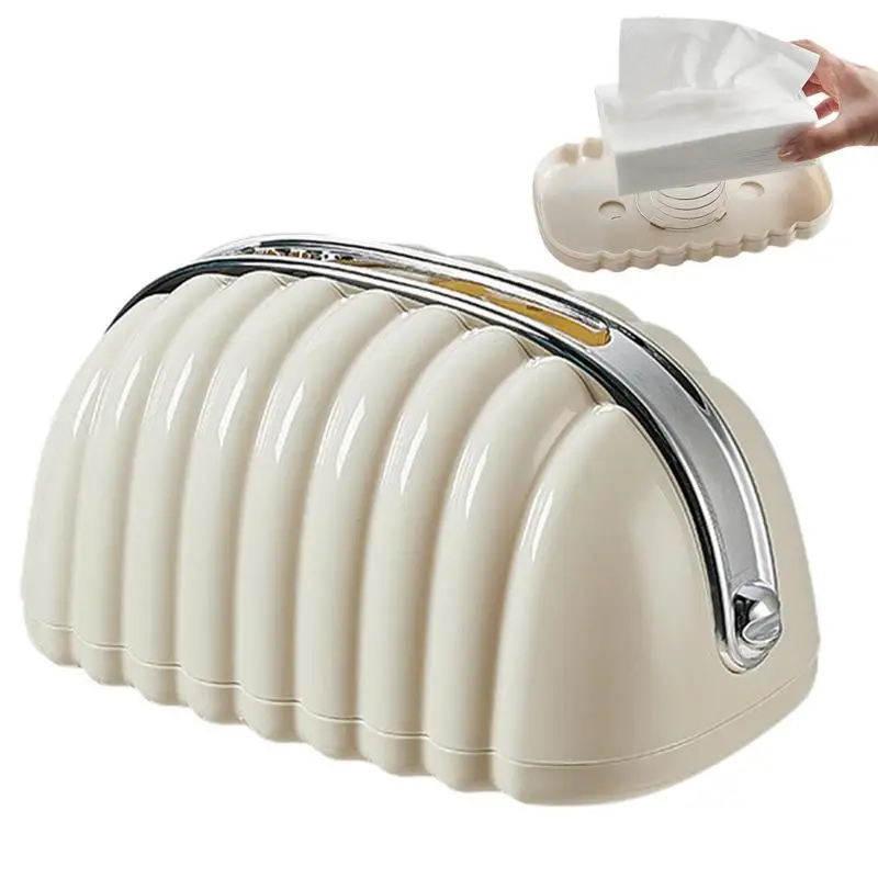 

Modern Tissue Box Creamy Tissue Holder High Capacity Dispenser Tissue Box Napkin Organizer With Inner Spring For Home Bedroom
