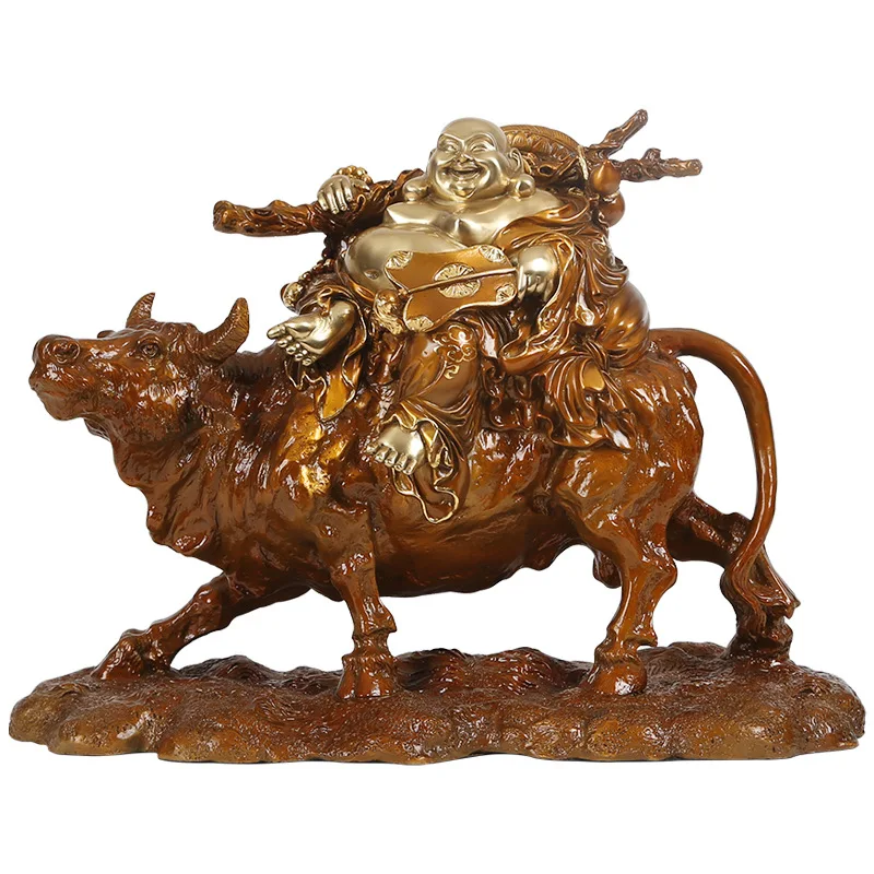 

Тканевый мешок MOZART Niu Shang Fu, латунная статуя Будды Maitreya украшение с изображением Будды, домашние поделки Niu Shang Fu, тканевый китайский мешок