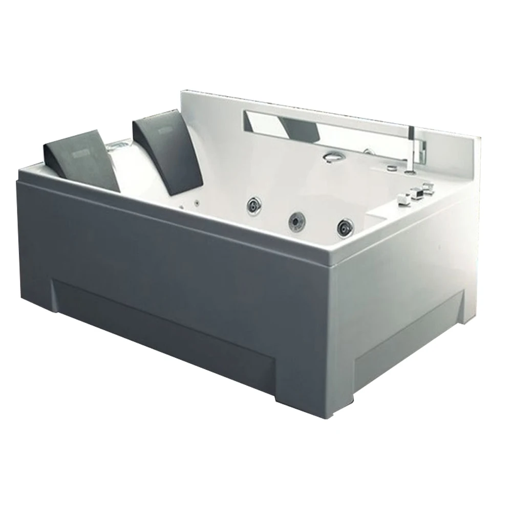 

1800mm Right Skirt Fiber Glass Acrylic Whirlpool Double People Bathtub Hydromassage Tub Nozzles Spary Jets Spa RS6154D