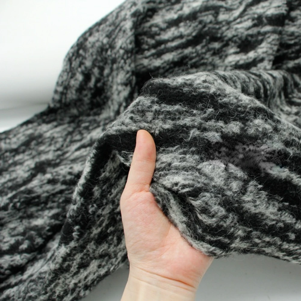 

Мягкая стрейчевая черно-белая смешанная Цветовая необычная фотоблузка кардиган шерстяная ткань