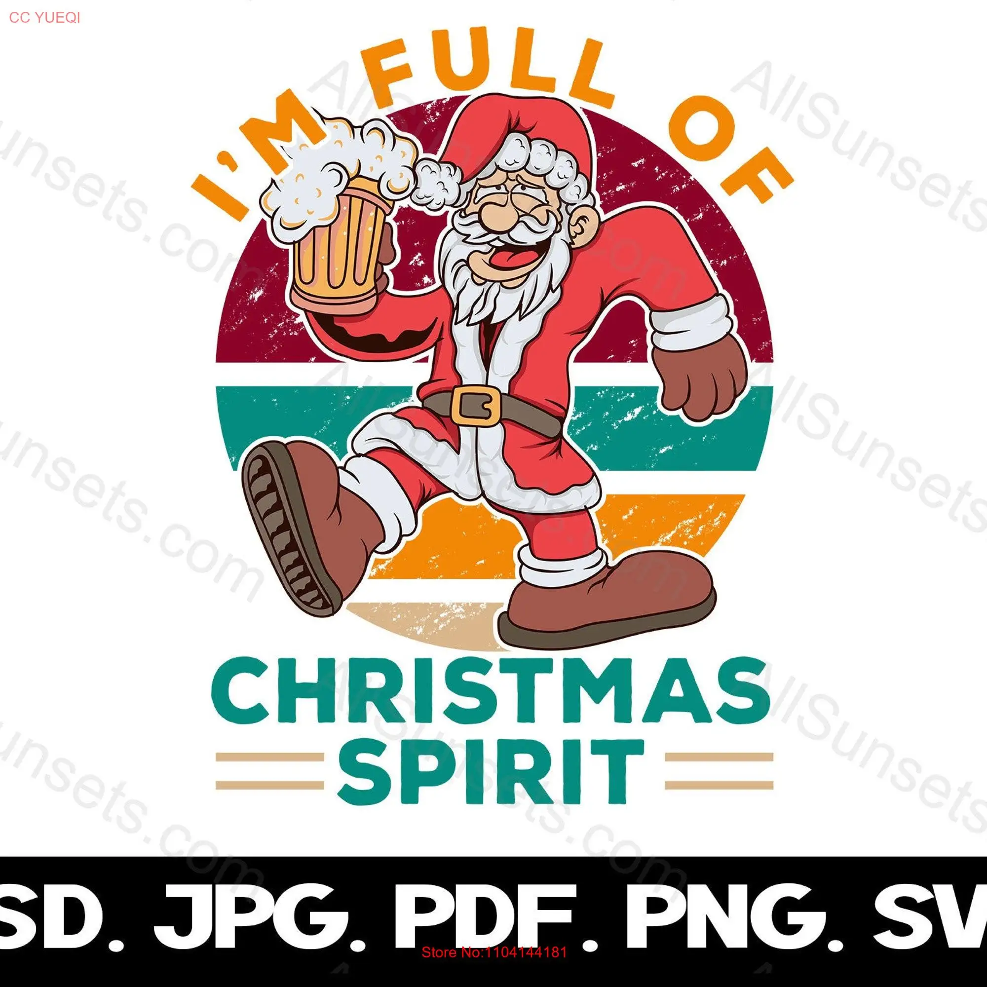 Футболка с изображением пьяного Санта-Клауса дизайн я наполнен рождественским