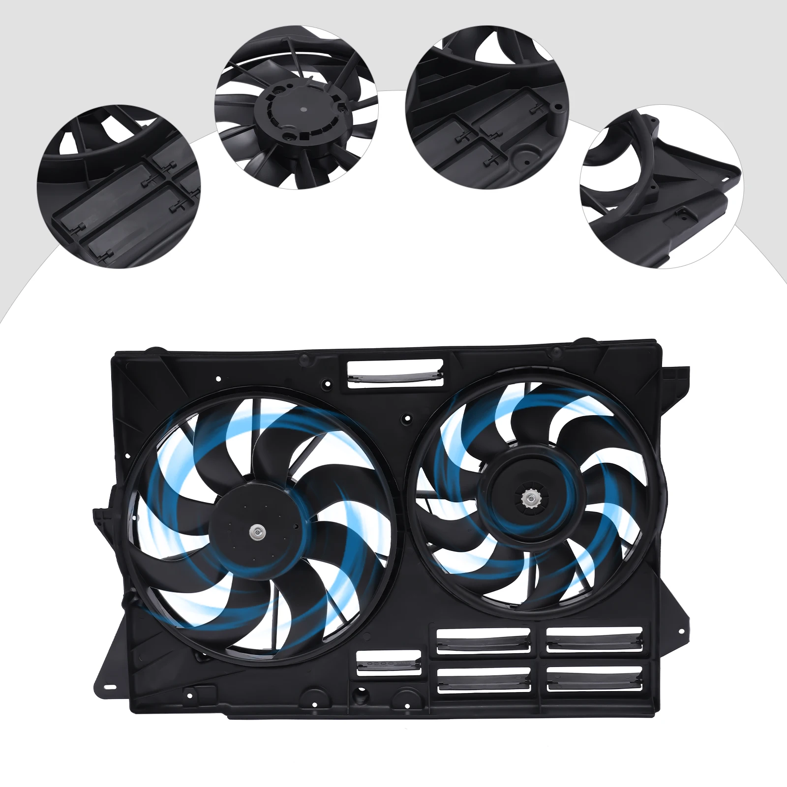 

Engine Radiator Cooling Fan Assembly fits For 2013 2014 2015 2016 2017 2018 2019 Ford Explorer Black,Dual Fans