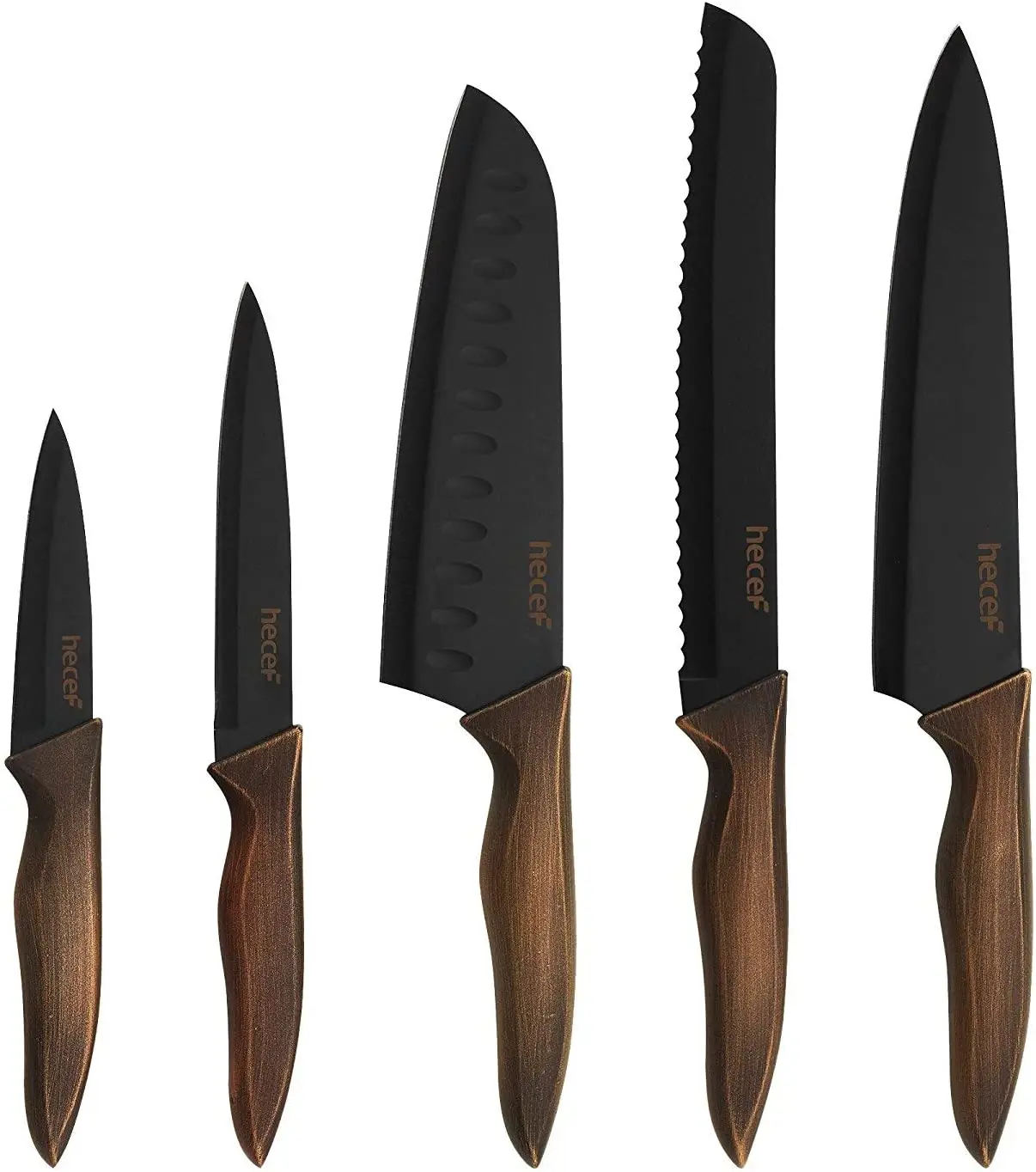 

Couteaux de Cuisine Professionnels, Set de Couteaux de Cuisine 5 Pièces, Set de Couteaux Acier Inoxydable Avec Revêtement Ant
