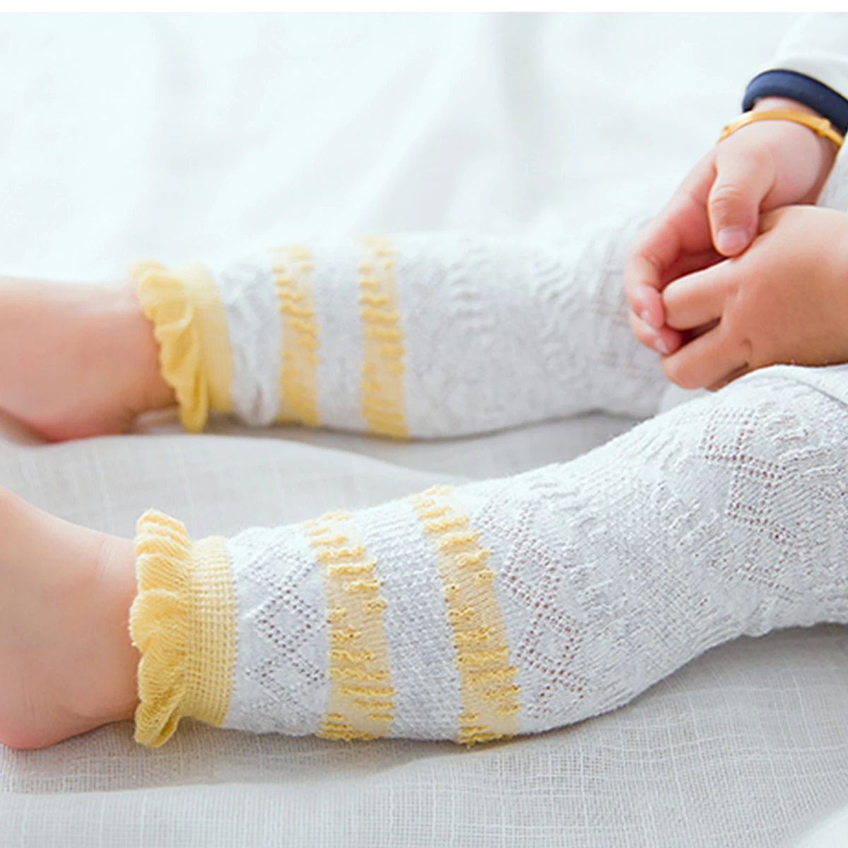 

Hibobi Summer Baby Girls Stretch Leggings Thin Infant Girl Toddler Newborn Kids Breathable Hollow Children Soft Cotton Stockings