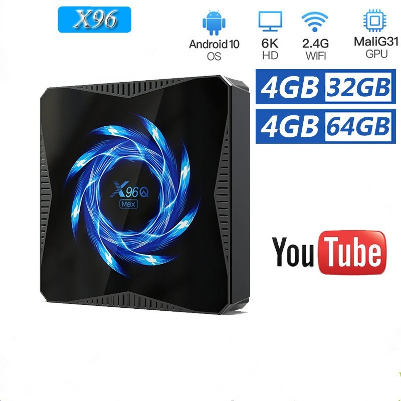 

X96Q MAX Android 10.0 Smart TV BOX HD 4K Wireless WIFI 4GB BT 5.0 Quar Core HDR HDMI-compatiable Allwinner H616 Media Player