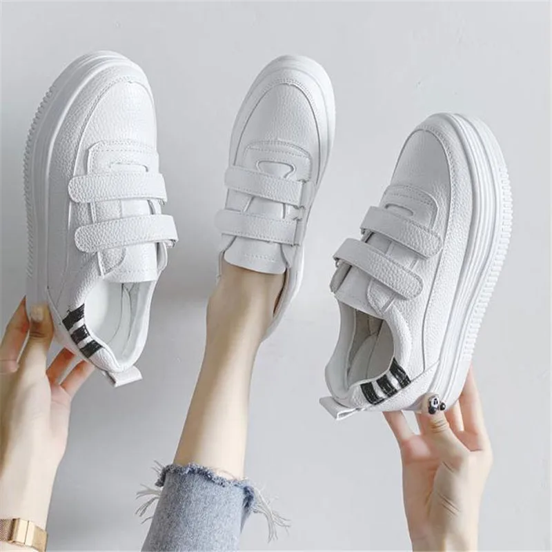 

Женские Дизайнерские кроссовки на танкетке, Вулканизированная подошва, повседневная обувь на платформе, белые, для тенниса