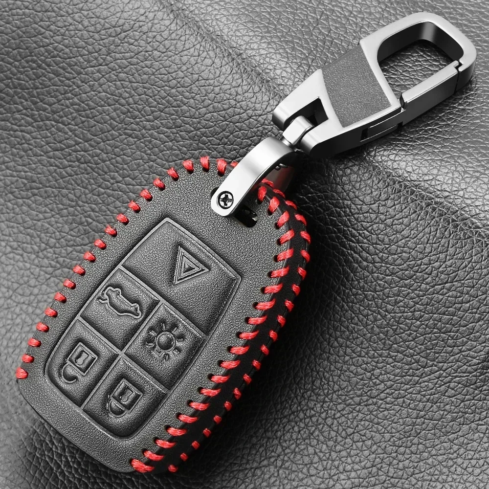 Кожаный чехол для автомобильного ключа с 5 кнопками Volvo C30 C70 S40 V50 2004 2005 2006 2007