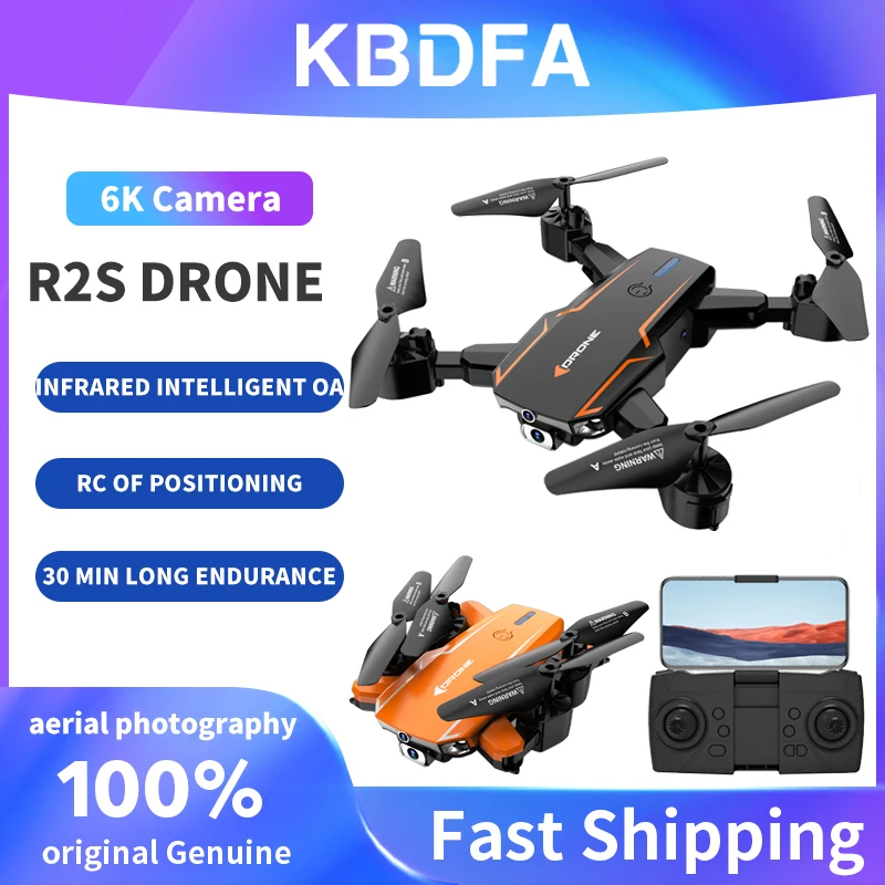 

Квадрокоптер KBDFA R2S 4K HD с двойной камерой, профессиональный Квадрокоптер с оптическим потоком, препятствием, Радиоуправляемый вертолет, игр...
