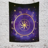 golden sun star symbol magic array tapestry wall hanging bohemian hippie planet psychedelic witchcraft room decor